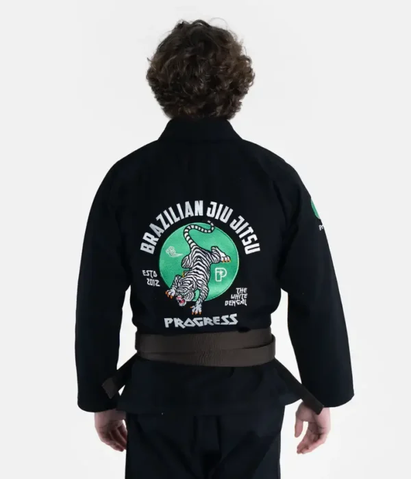 Progress Bengal Kimono BJJ Gi in Detail A clear close-up image of a Progress Bengal Kimono BJJ Gi