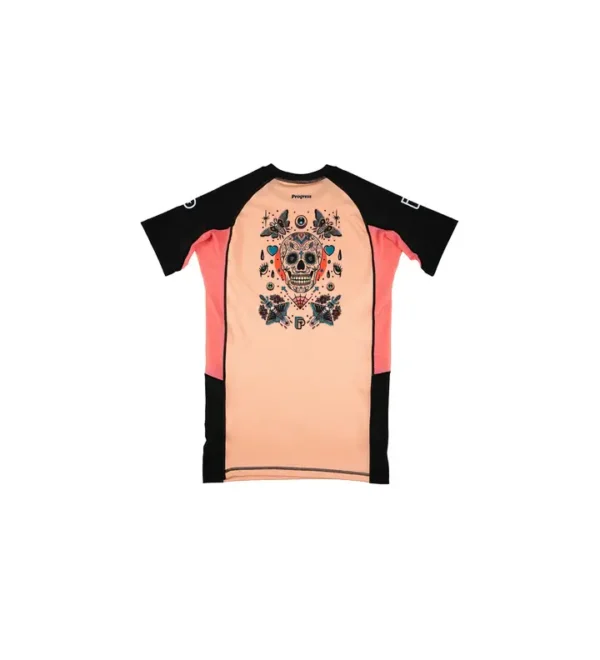 Progress Sugar Skull Rash Guard in vibrant colors