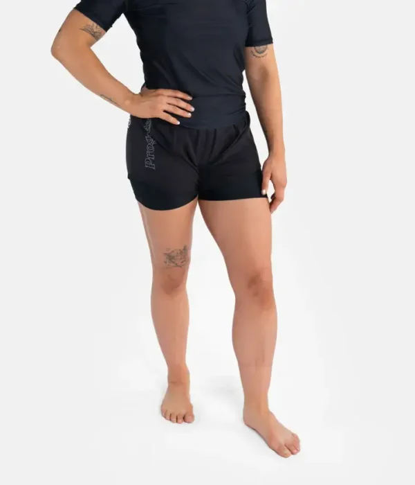 Progress Women's Flex Hybrid Shorts in Action Woman wearing Progress Women's Flex Hybrid Shorts