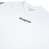 Progress Academy Rash Guard Long Sleeve White 4 Progress Academy Rash Guard Long Sleeve being worn by a martial artist.