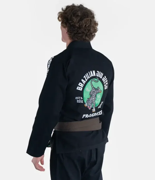 Progress Bengal Kimono Bjj Gi Black 3 Person wearing Progress Bengal Kimono BJJ Gi