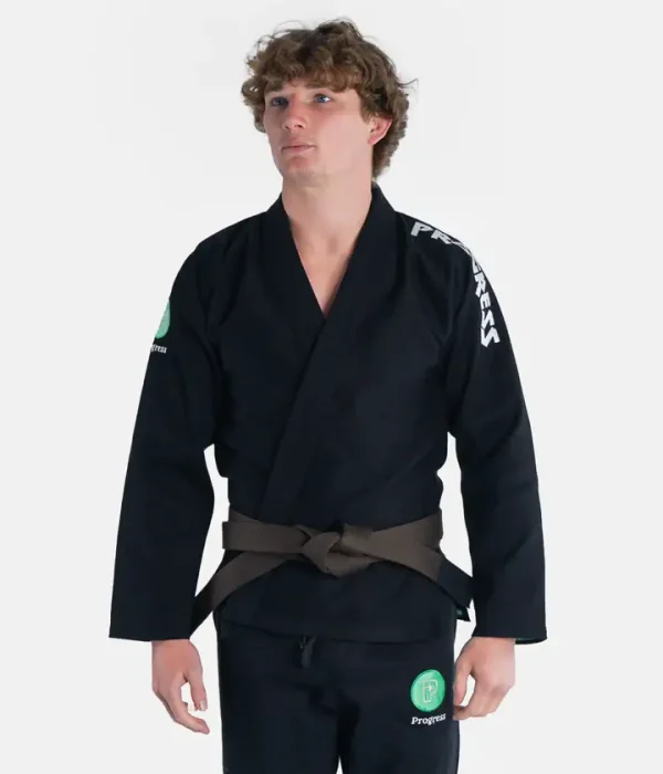 Progress Bengal Kimono Bjj Gi Black 6 Close up view of Progress Bengal Kimono BJJ Gi
