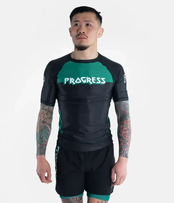Athlete wearing Progress Bengal Rash Guard