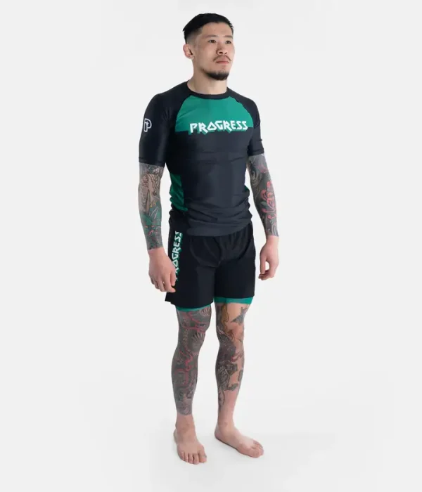 Athlete wearing Progress Bengal Rash Guard