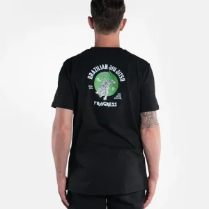 Man wearing a Progress Bengal T-shirt