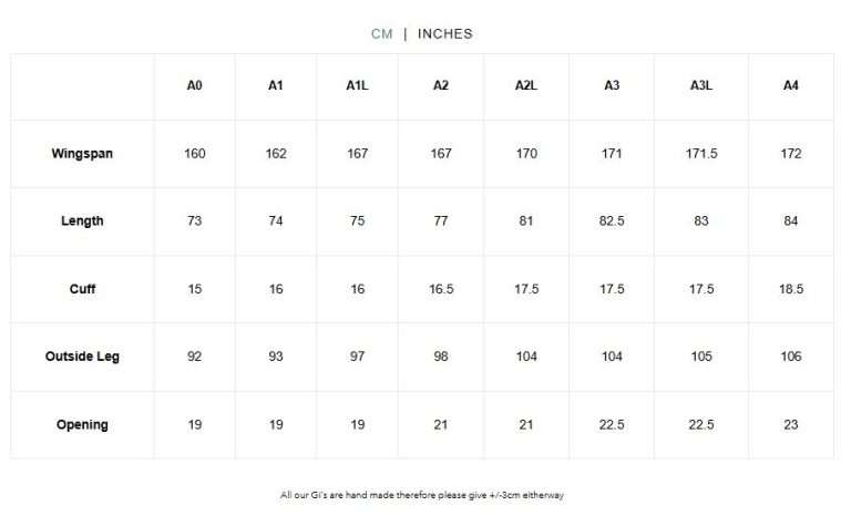 Size chart