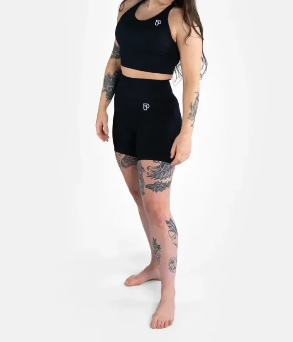 Progress Ladies Pro Seamless Grappling Shorts Black 2 Close-up image of Progress Ladies Pro Seamless Grappling Shorts