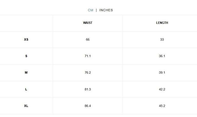 Size chart