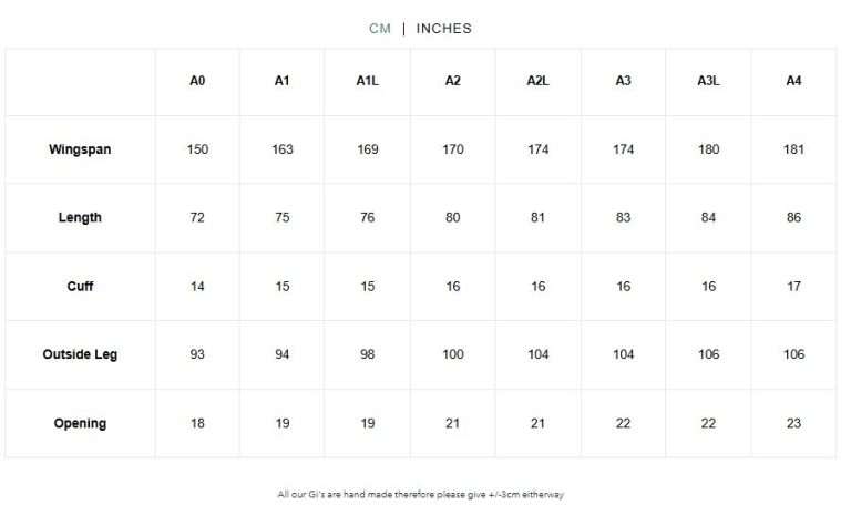Size chart