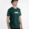 Man wearing blue Progress PRG Tee T-Shirt