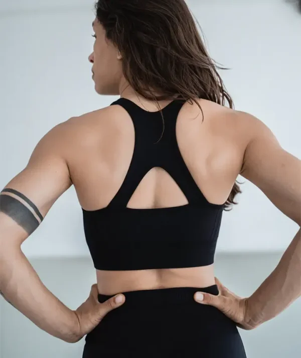 Progress Pro Seamless Sports Bra Black 2 Woman wearing Progress Pro Seamless Sports Bra