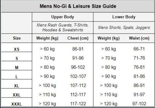 Size chart