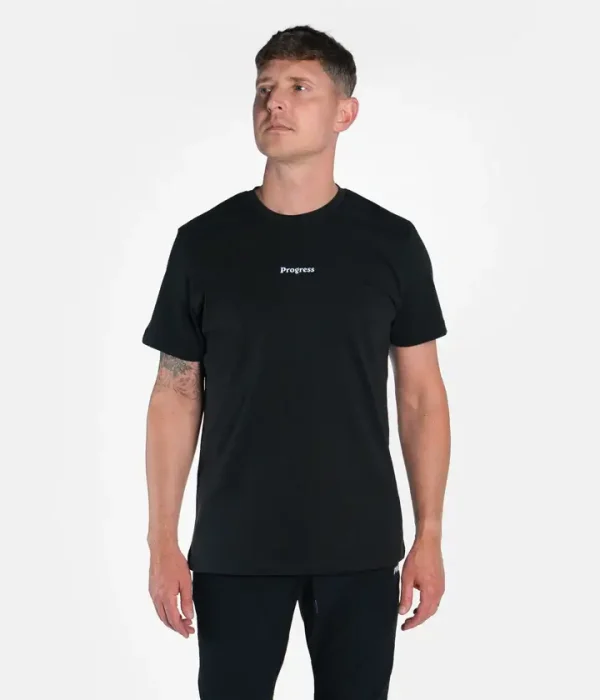 Progress Skull Tee T Shirt Black 2 Black Progress Skull Tee T-Shirt on white background