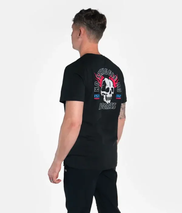 Progress Skull Tee T Shirt Black 3 Graphic tee shirt featuring an artistic skull design