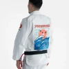 Man wearing Progress Unknown Great Wave BJJ Gi.