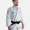 Blue and white BJJ Gi with Great Wave design by Progress Unknown