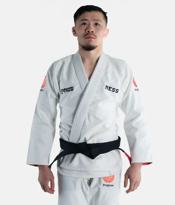 Black BJJ Gi with a Great Wave design from Progress Unknown.