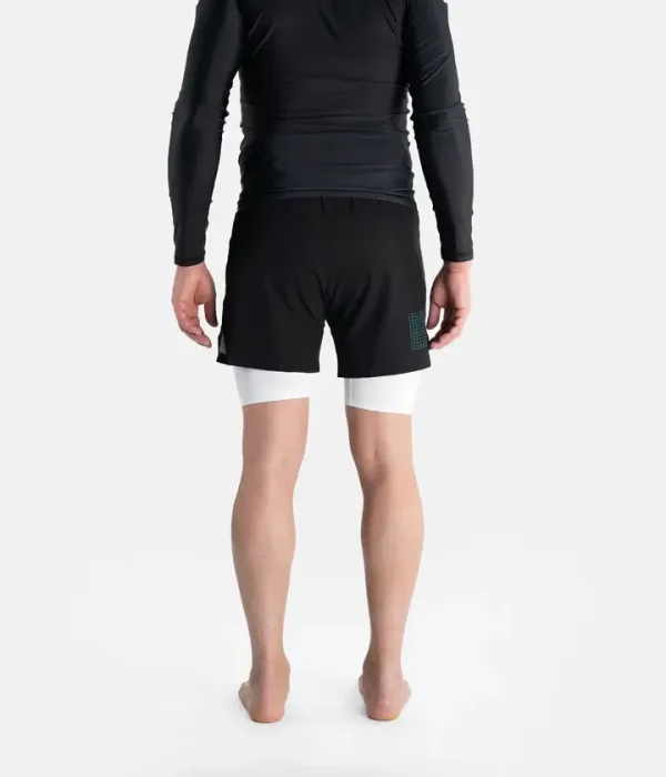 Progress Unknown Great Wave Hybrid Shorts Black 1 Men's hybrid shorts named "Progress Unknown Great Wave"