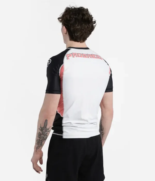 Graphic illustration on Progress Unknown Great Wave Rash Guard