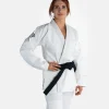 Woman wearing Progress Women's Academy BJJ Gi with a white belt