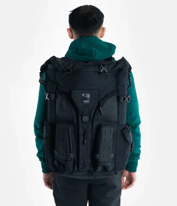 Navy blue Progress Essential Backpack 25 with various compartments