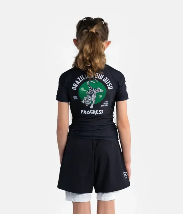 Child wearing Progress Kids Bengal Rash Guard