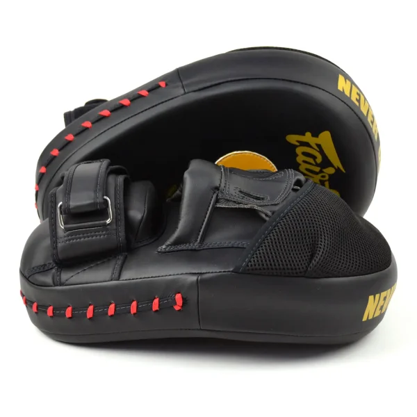 Fairtex Hybrid Focus Mitts FMV13 - Black/Gold in Black/Gold — back view