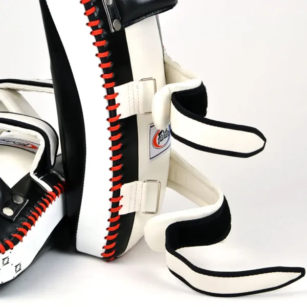 Fairtex KPLC2 Curved Standard Kick Pads - Black in Black — graphic close‑up