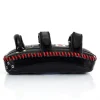 Fairtex KPLS2 Curved Superior Kick Pads - Black in Black — logo close‑up