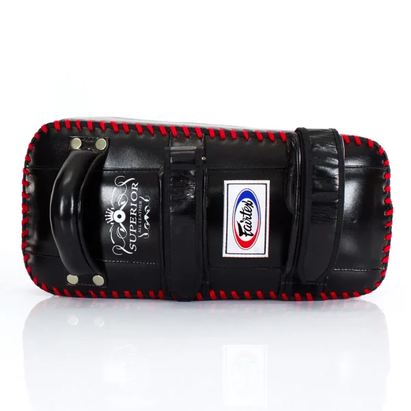 Fairtex KPLS2 Curved Superior Kick Pads - Black in Black — sleeve detail