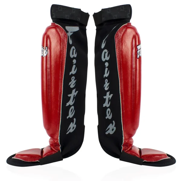 Fairtex Neoprene Sp6 Mma Shin Pads Guards Red 2 Fairtex Neoprene SP6 MMA Shin Pads Guards on a white background