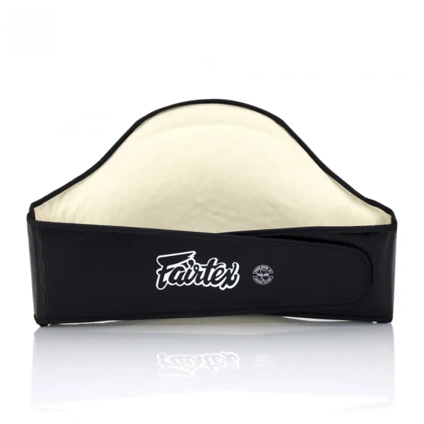 Man wearing Fairtex Standard Leather Belly Pad BPV1