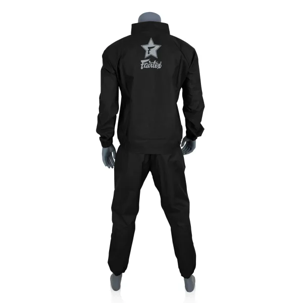 A high-quality Fairtex Vinyl Sweat Suit VS3 in black.