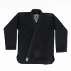Meerkatsu Dark Hannya Kimono Bjj Gi Black 1 Woman wearing Meerkatsu Ladies Dark Hannya Kimono BJJ Gi