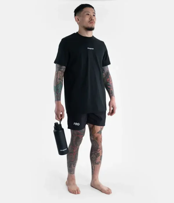 Progress 1.2L Water Bottle - Black in Black — rear print