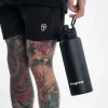 Progress 1.2L Water Bottle - Black in Black — back view