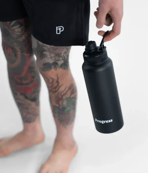 Progress 1.2L Water Bottle - Black in Black — sleeve detail