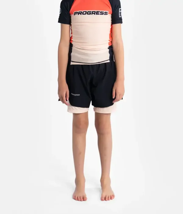 Progress Kids Sugar Skull Hybrid Shorts Black 1 Kids wearing Progress Kids Sugar Skull Hybrid Shorts