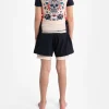 Progress Kids Sugar Skull Hybrid Shorts Black 2 Kids wearing Progress Kids Sugar Skull Hybrid Shorts