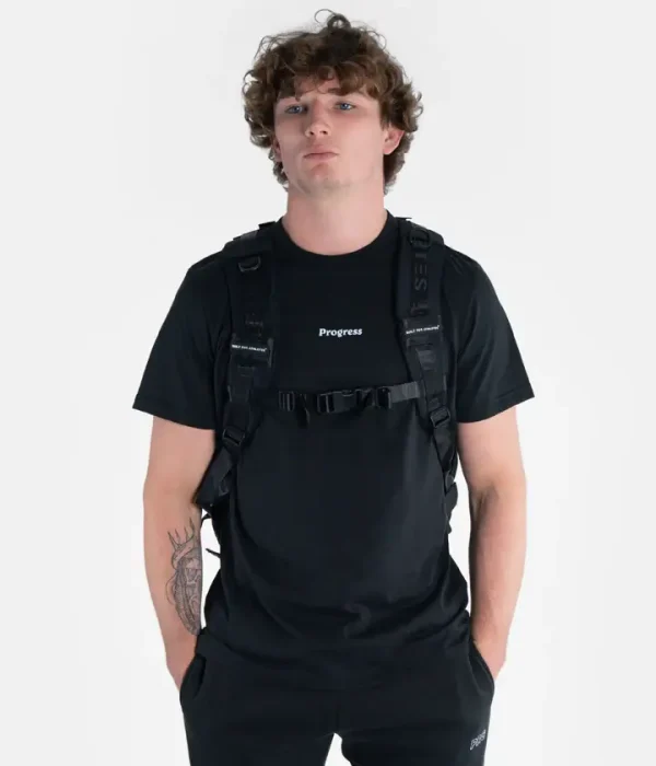 Progress X Built for Athletes Backpack - Black in Black — waistband detail