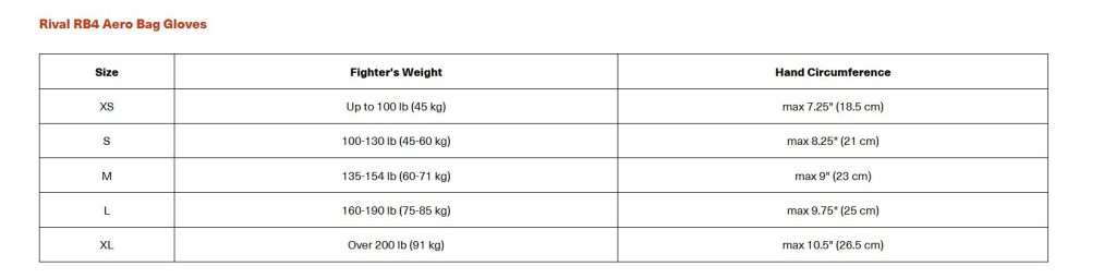 Size chart