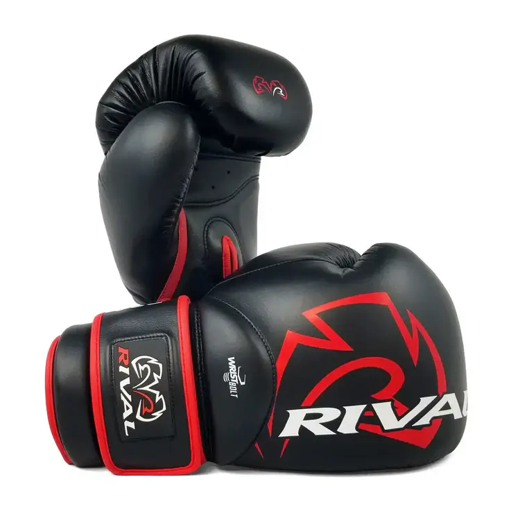 Rival RS4 Aero Sparring Boxing Gloves 2.0 in blue and silver design.