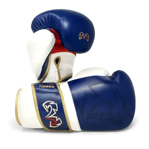 Rival RS80V Impulse Sparring Boxing Gloves in a gym setting