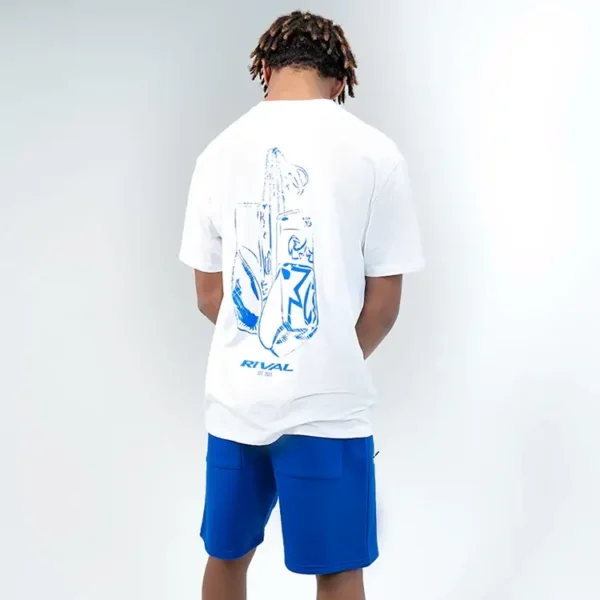 Close up shot of Rival Faded Gloves Graphic Tee with Spandex