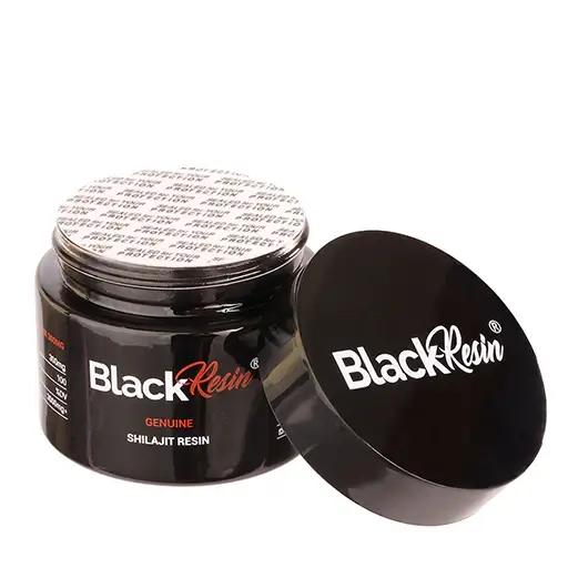 Black resin Shilajit from Altai Himalayas Mountains.