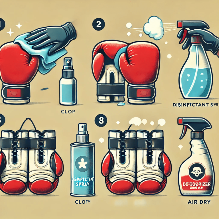 image showing different methods on How To Clean Boxing Gloves.