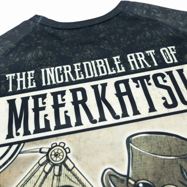 Meerkatsu Steampunk Long Sleeve Rash Guard Black 2 Meerkatsu Steampunk Long Sleeve Rash Guard on a white background