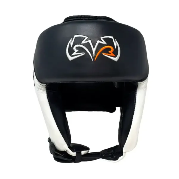 Rival Amateur Competition Head Guard RHGC2 - Black/White in Black/White — flat lay