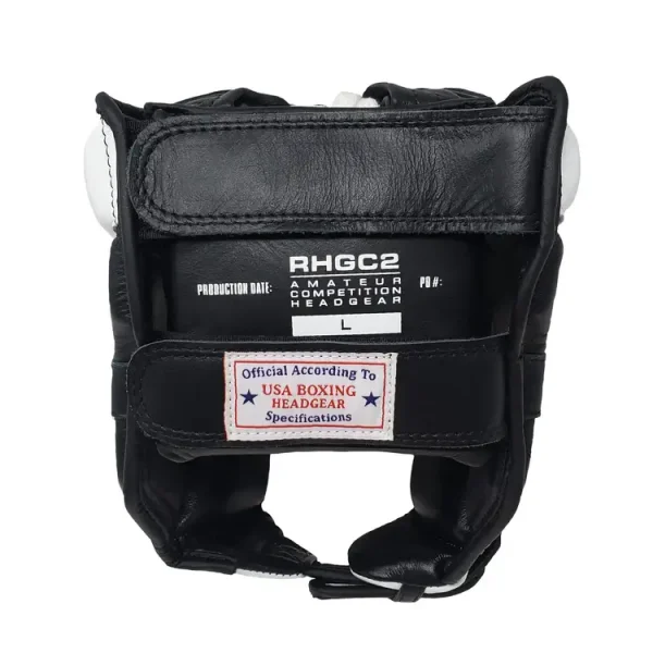Rival Amateur Competition Head Guard RHGC2 - Black/White in Black/White — folded layout