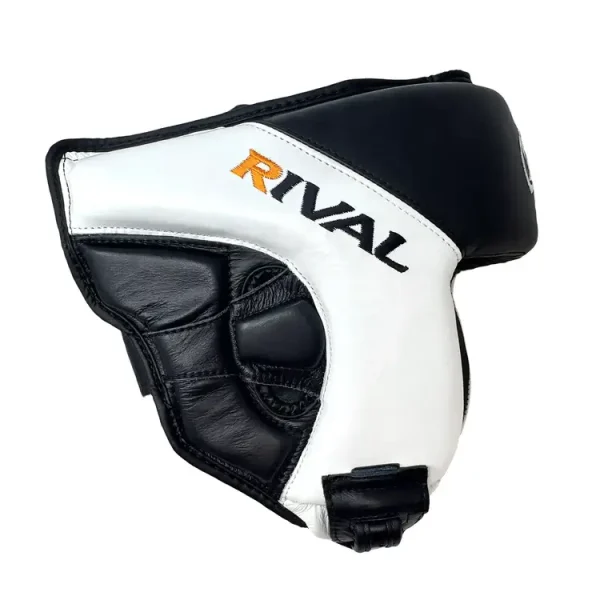 Rival Amateur Competition Head Guard RHGC2 - Black/White in Black/White — on‑body look